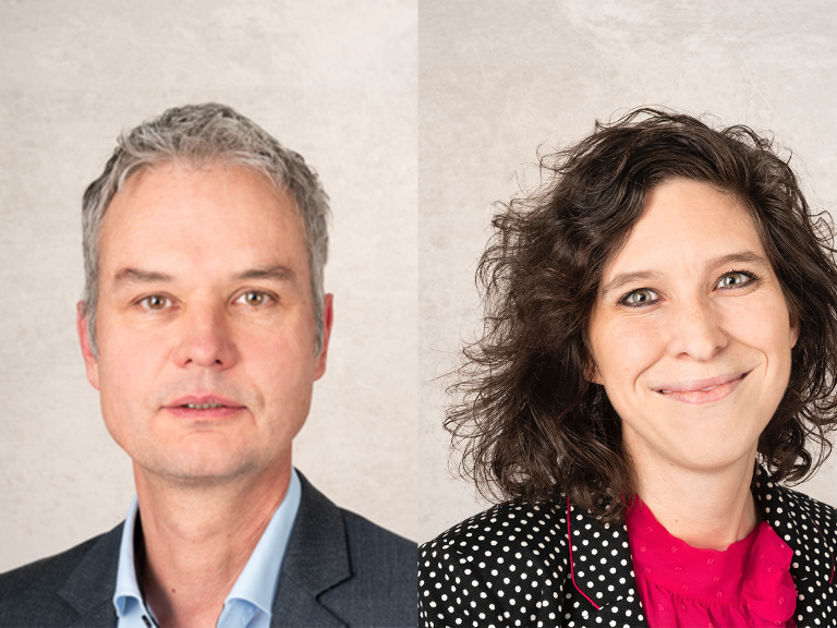 Collage Portrait Prof. Thomas Berger und Prof. Stefanie Schmidt